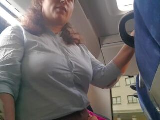 Voyeur Seduces MILF to Suck&jerk His peter in Bus: Amateur adult video feat. ExpressiaGirl