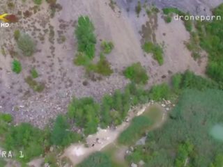 Naken strand kön, voyeurs mov taken av en drone